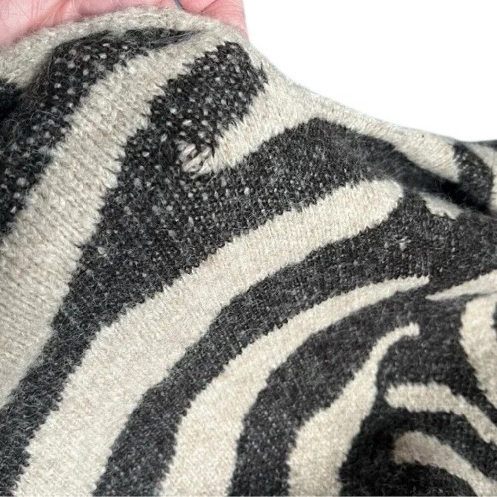 Mara Hoffman Zebra Print Alpaca Wool Blend Open Front Kimono Cardigan O/S Made I - Picture 10 of 14